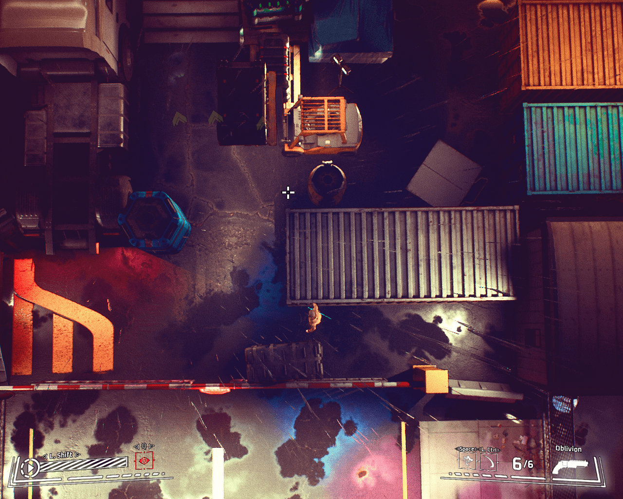 A container warehouse is not the best place for cyberpunk to unfold in all its glory. It is impossible to determine the year in which the game takes place, even approximately at a glance...