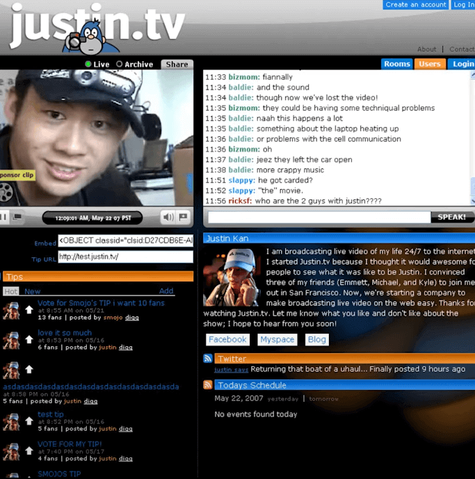This is what Twitch looked like before it was born.