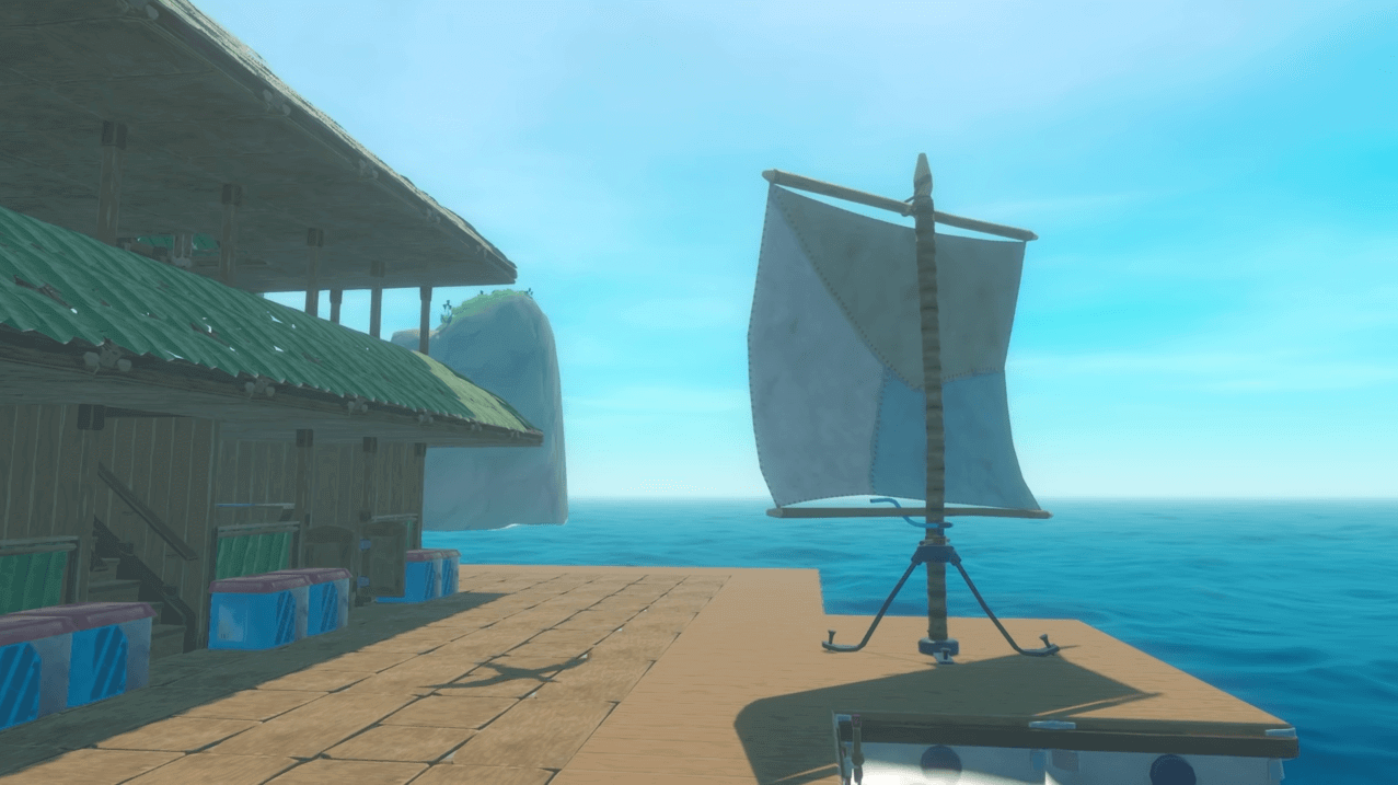On the screenshot you can see that the wind is passing. So, we are sailing to the island.