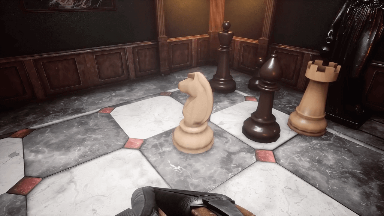 In the chess puzzle you have to move the pieces yourself. No scripts, most objects have ragdoll physics.
